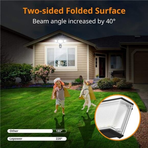 45W Flood Lights Motion Sensor Outdoor Lights, 4800LM LED Security Light - Picture 5 of 6